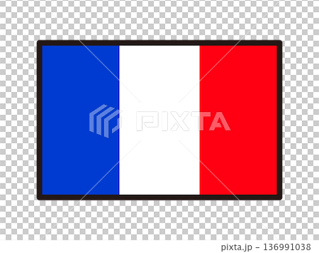 カッコいいフランスの国旗のイラスト素材 136991038