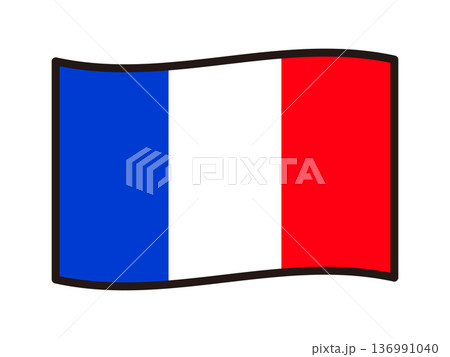 カッコいいフランスの国旗のイラスト素材3 136991040