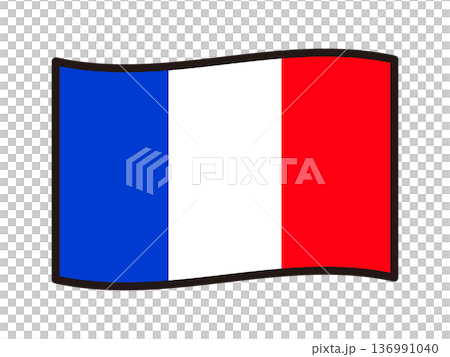 カッコいいフランスの国旗のイラスト素材3 136991040