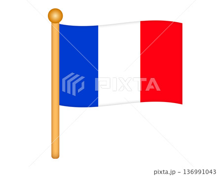 たなびくフランスの国旗のイラスト素材2 136991043