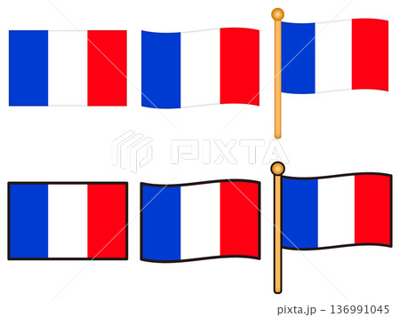 フランスの国旗のイラスト素材セット 136991045