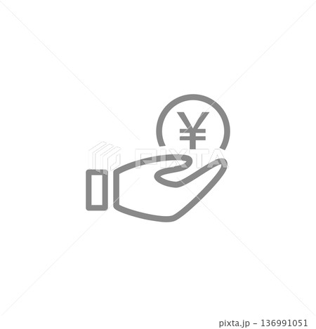 手の上のコイン 136991051