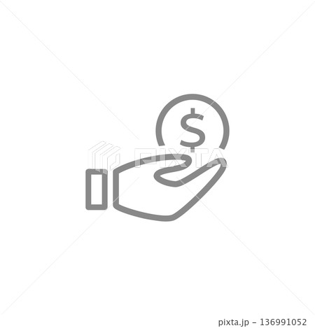 手の上のコイン 136991052