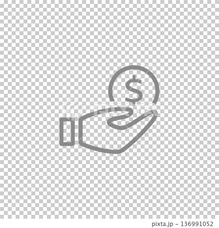 手の上のコイン 136991052