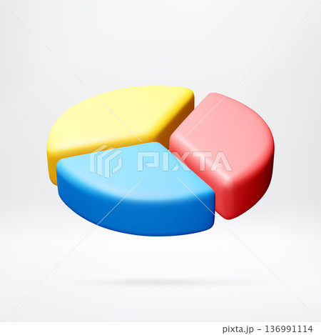 Colorful 3d pie chart illustration showing data Colorful 3d pie chart illustration showing data 136991114