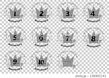 週年紀念圖示 黑白單色 136991141