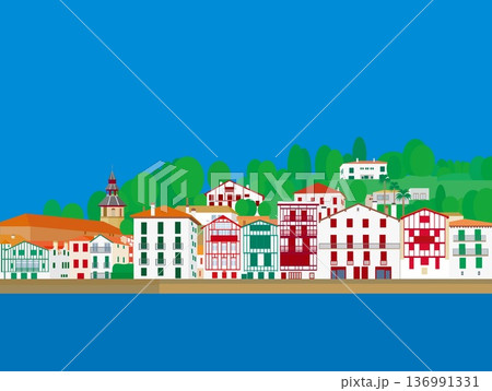 サン・ジャン・ド・リュズ saint jean de luz バスク basque フランス 夏風景 サン・ジャン・ド・リュズ saint jean de luz バスク basque フランス 夏風景 136991331