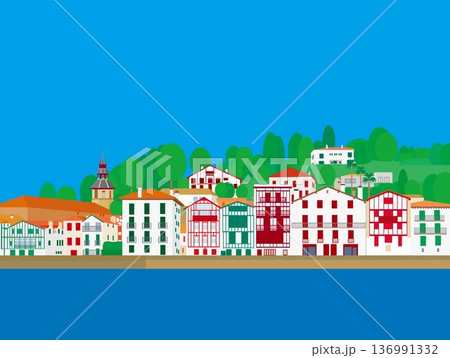 サン・ジャン・ド・リュズ saint jean de luz バスク basque フランス 夏風景 サン・ジャン・ド・リュズ saint jean de luz バスク basque フランス 夏風景 136991332