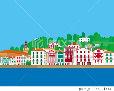 サン・ジャン・ド・リュズ　saint jean de luz　バスク　basque　フランス　夏風景 136991333