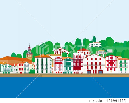 サン・ジャン・ド・リュズ saint jean de luz バスク basque フランス 夏風景 サン・ジャン・ド・リュズ saint jean de luz バスク basque フランス 夏風景 136991335