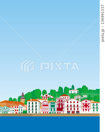 サン・ジャン・ド・リュズ saint jean de luz バスク basque フランス 夏風景 サン・ジャン・ド・リュズ saint jean de luz バスク basque フランス 夏風景 136991337