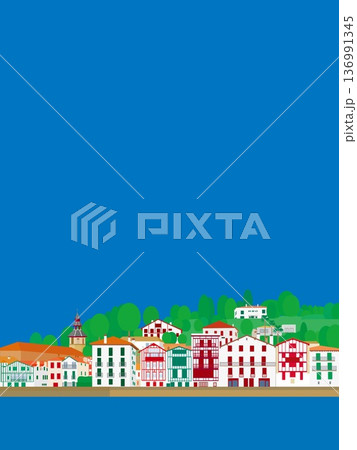 サン・ジャン・ド・リュズ saint jean de luz バスク basque フランス 夏風景 サン・ジャン・ド・リュズ saint jean de luz バスク basque フランス 夏風景 136991345
