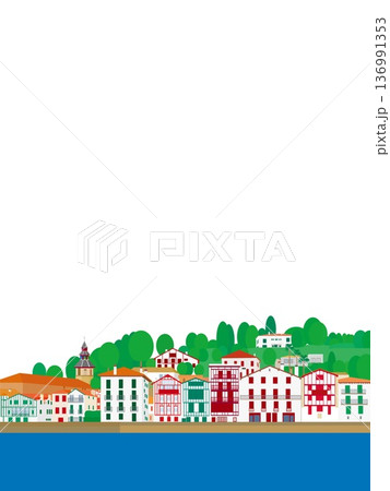サン・ジャン・ド・リュズ saint jean de luz バスク basque フランス 夏風景 サン・ジャン・ド・リュズ saint jean de luz バスク basque フランス 夏風景 136991353