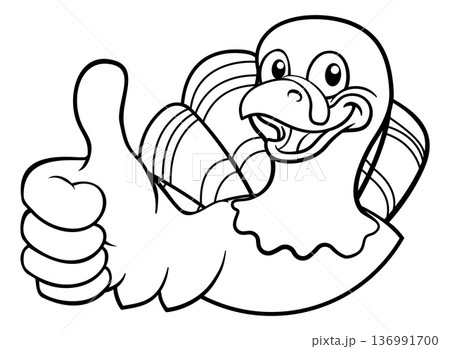 Turkey Thanksgiving Cartoon Bird Christmas Mascot Turkey Thanksgiving Cartoon Bird Christmas Mascot 136991700