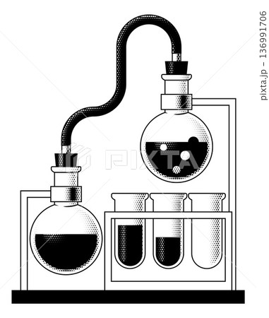Science Experiment Retro Vintage Icon Illustration 136991706