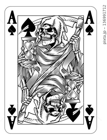 Grim Reaper Ace of Spades Death Playing Card 136991712