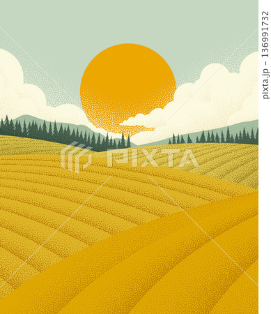Fields Rolling Hills Farm Landscape Background Fields Rolling Hills Farm Landscape Background 136991732