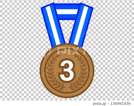 Simple bronze medal illustration material 136991836