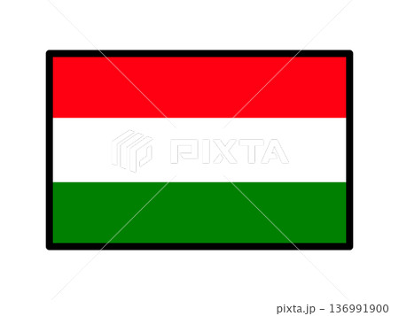 シンプルなハンガリーの国旗のイラスト素材2 シンプルなハンガリーの国旗のイラスト素材2 136991900