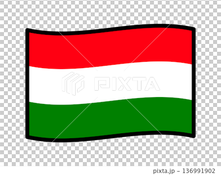 シンプルなハンガリーの国旗のイラスト素材4 136991902