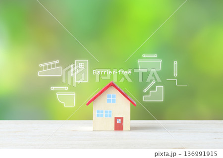 バリアフリーの住宅をイメージした静止画像 136991915