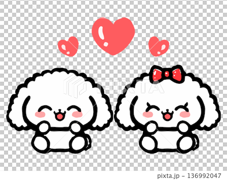 Cute toy poodle illustration material 5 136992047