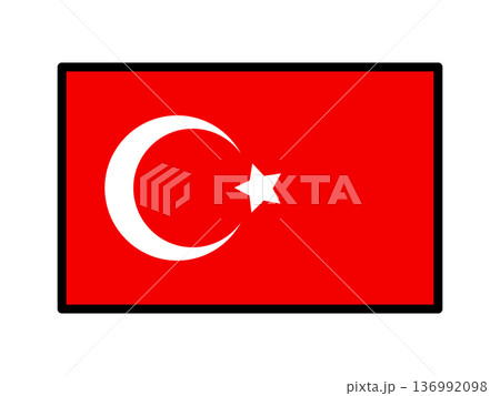 シンプルなトルコの国旗イラスト素材 136992098