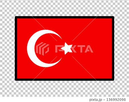 シンプルなトルコの国旗イラスト素材 136992098