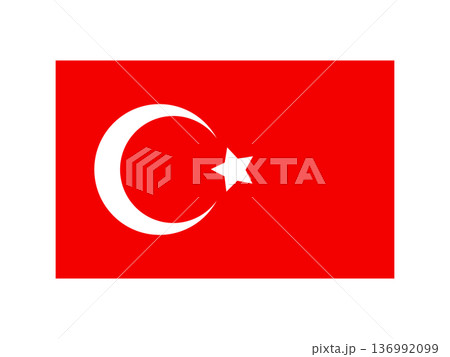 シンプルなトルコの国旗イラスト素材2 136992099