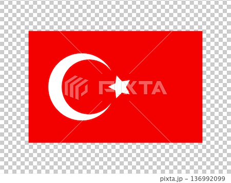 シンプルなトルコの国旗イラスト素材2 136992099