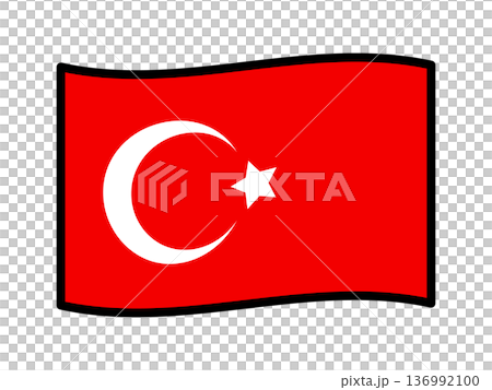 簡易土耳其國旗插畫素材 3 136992100