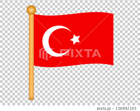 簡易土耳其國旗插畫素材 6 136992103