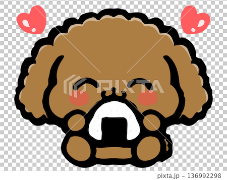 ごはんを食べるかわいいトイプードルのイラスト素材5 ごはんを食べるかわいいトイプードルのイラスト素材5 136992298