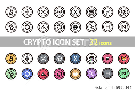 仮想通貨 アイコンセット 32個 仮想通貨 アイコンセット 32個 136992344