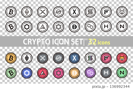 仮想通貨 アイコンセット 32個 仮想通貨 アイコンセット 32個 136992344