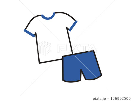 小学校の運動着　Tシャツとハーフパンツ 136992500