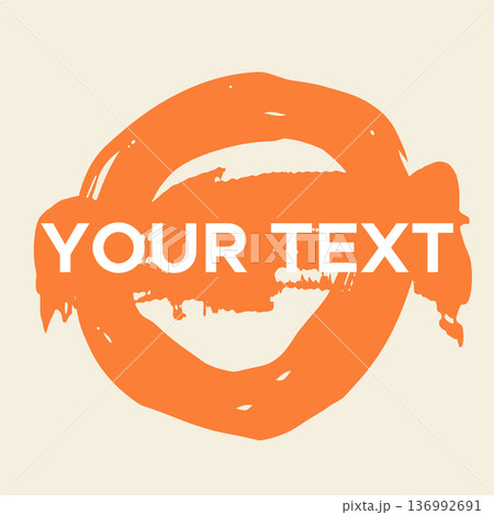 Vector Round Shape on White. Orange Circle Stamp. Icon, Logo, Banner Design. 136992691