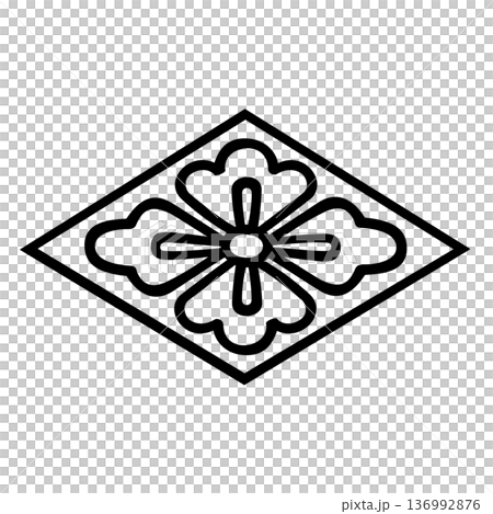 着物の柄　花菱 136992876