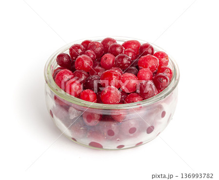 Frozen Lingonberry, Iced Cowberry, Snow Cranberry, Red Viburnum Berries, Frozen Lingonberry Frozen Lingonberry, Iced Cowberry, Snow Cranberry, Red Viburnum Berries, Frozen Lingonberry 136993782