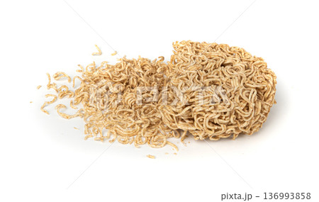 Raw Noodles, Dry Round Ramen Noodle, Uncooked Korea Vermicelli, Chinese Wheat Pasta 136993858