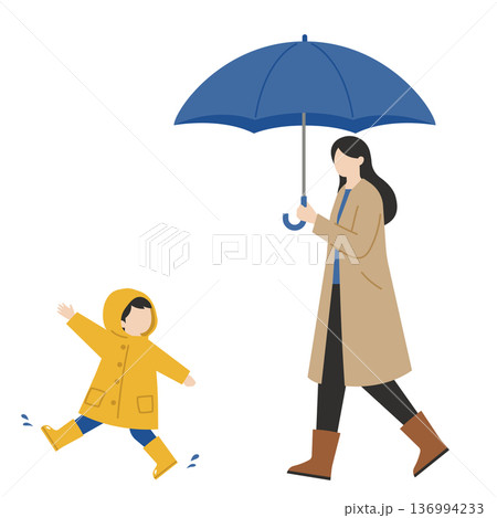 雨の日のお散歩 雨の日のお散歩 136994233