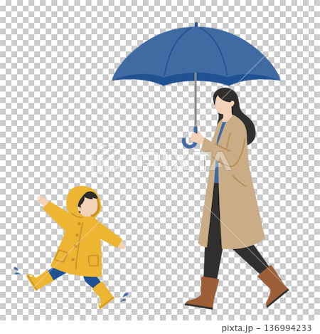 雨の日のお散歩 雨の日のお散歩 136994233