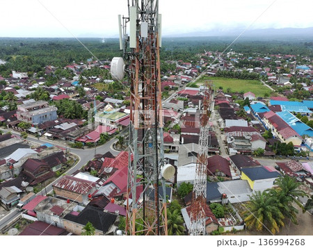 signal transmitter tower during the day signal transmitter tower during the day 136994268