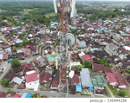 signal transmitter tower during the day signal transmitter tower during the day 136994286