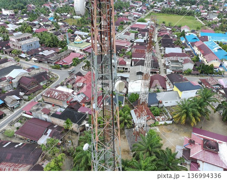 signal transmitter tower during the day signal transmitter tower during the day 136994336