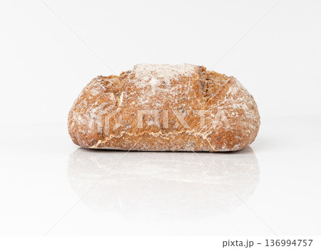 Brown rye bun, square gluten free bread, whole grain healthy breakfast bread 136994757
