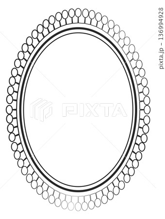 Decorative picture frame. Doodle ornament oval border Decorative picture frame. Doodle ornament oval border 136994928