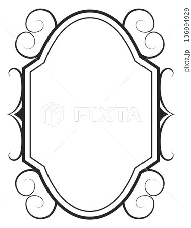 Ornate oval frame. Decorative round swirl border Ornate oval frame. Decorative round swirl border 136994929
