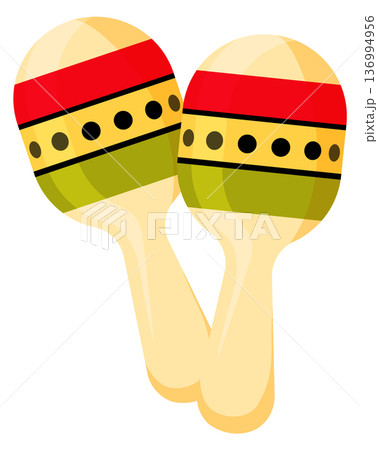 Cartoon maracas icon. Traditional festival party music Cartoon maracas icon. Traditional festival party music 136994956