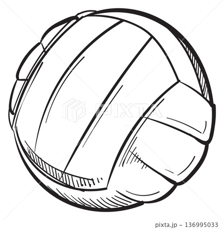 Volleyball ball sketch. Summer beach sport game 136995033